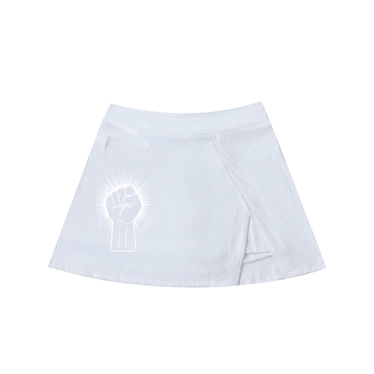 The Empowered Edge High-Waist Pocketed A-Line Skirt