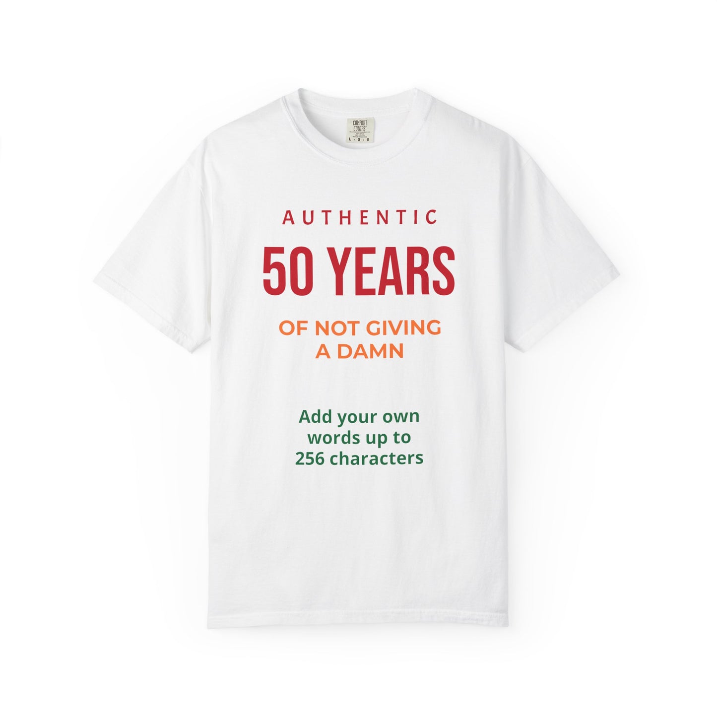 "Authentic 50 Years"  — "Print it your way" Personalized Graphic Tee