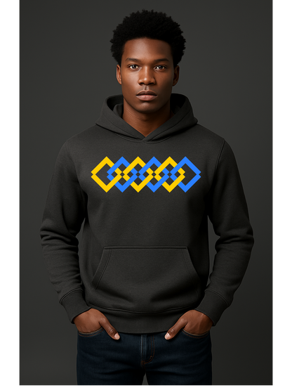 The Adidas Fleece Unisex Hoodie with Tribal Print & African Print Logo