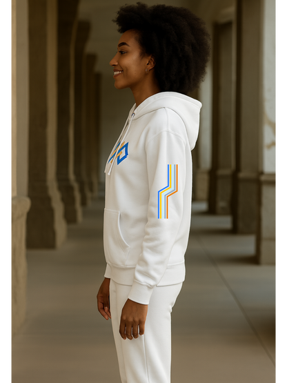 The Adidas Fleece Unisex Hoodie with Tribal Print & African Print Logo