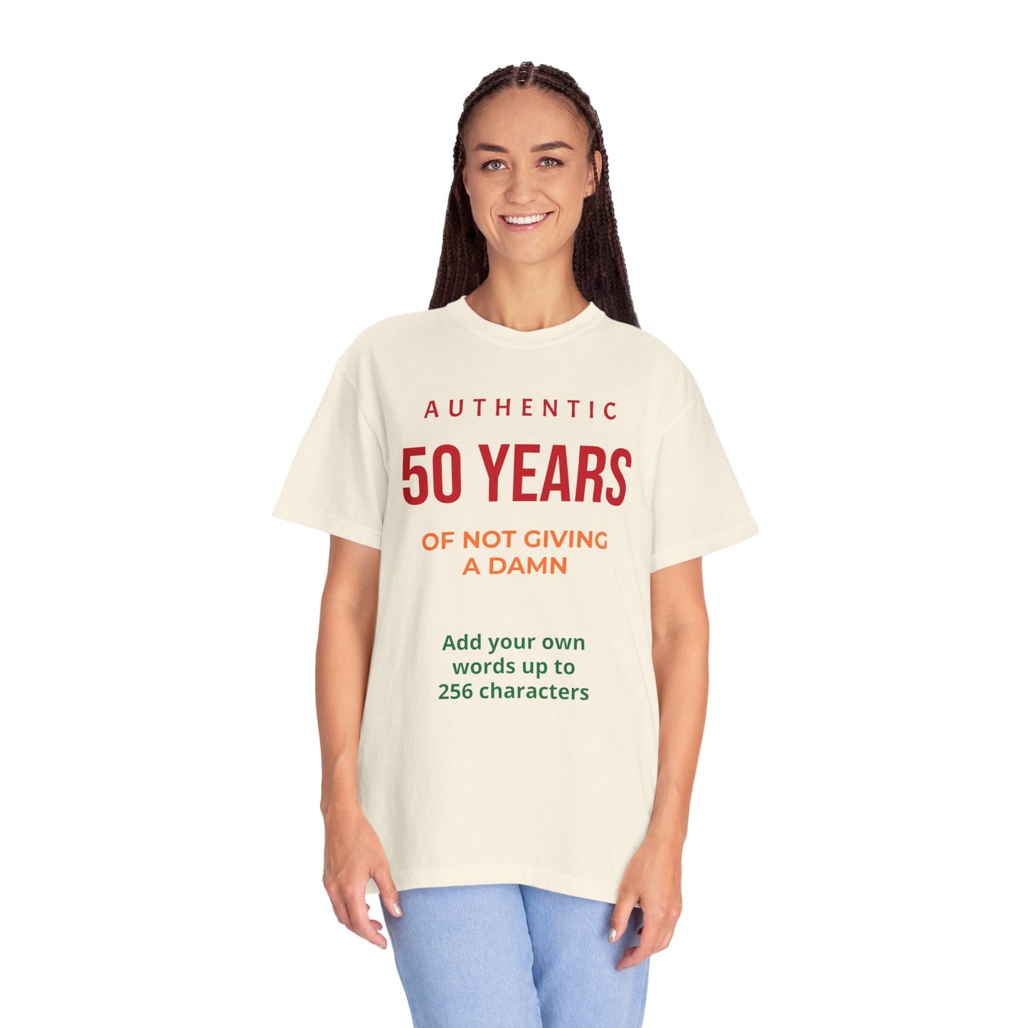 "Authentic 50 Years"  — "Print it your way" Personalized Graphic Tee