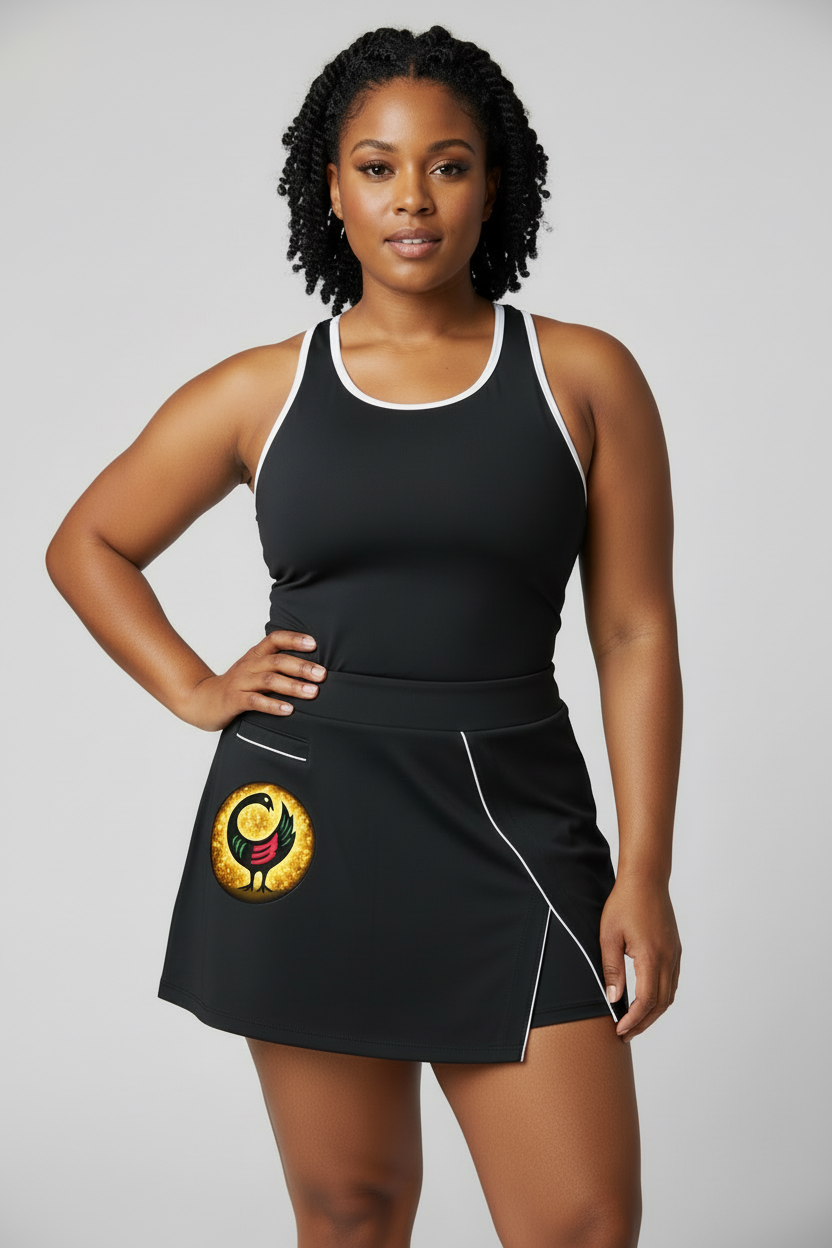"Ancestral Wisdom" Sankofa High-Waist A-Line Skirt