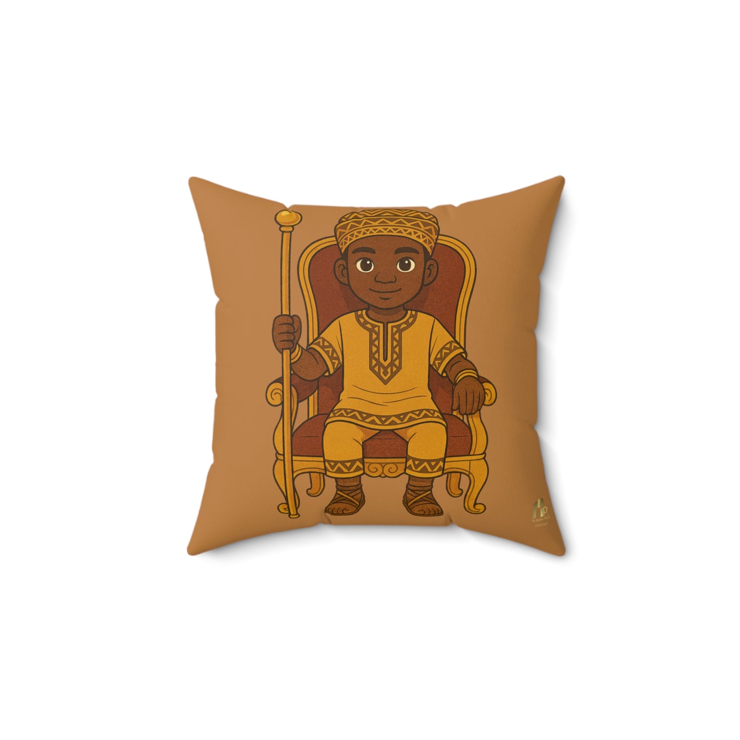 Brown Royal Crown Decorative Throw Pillow