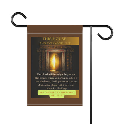 Covered By The Blood Garden Flag — Welcome House Banner