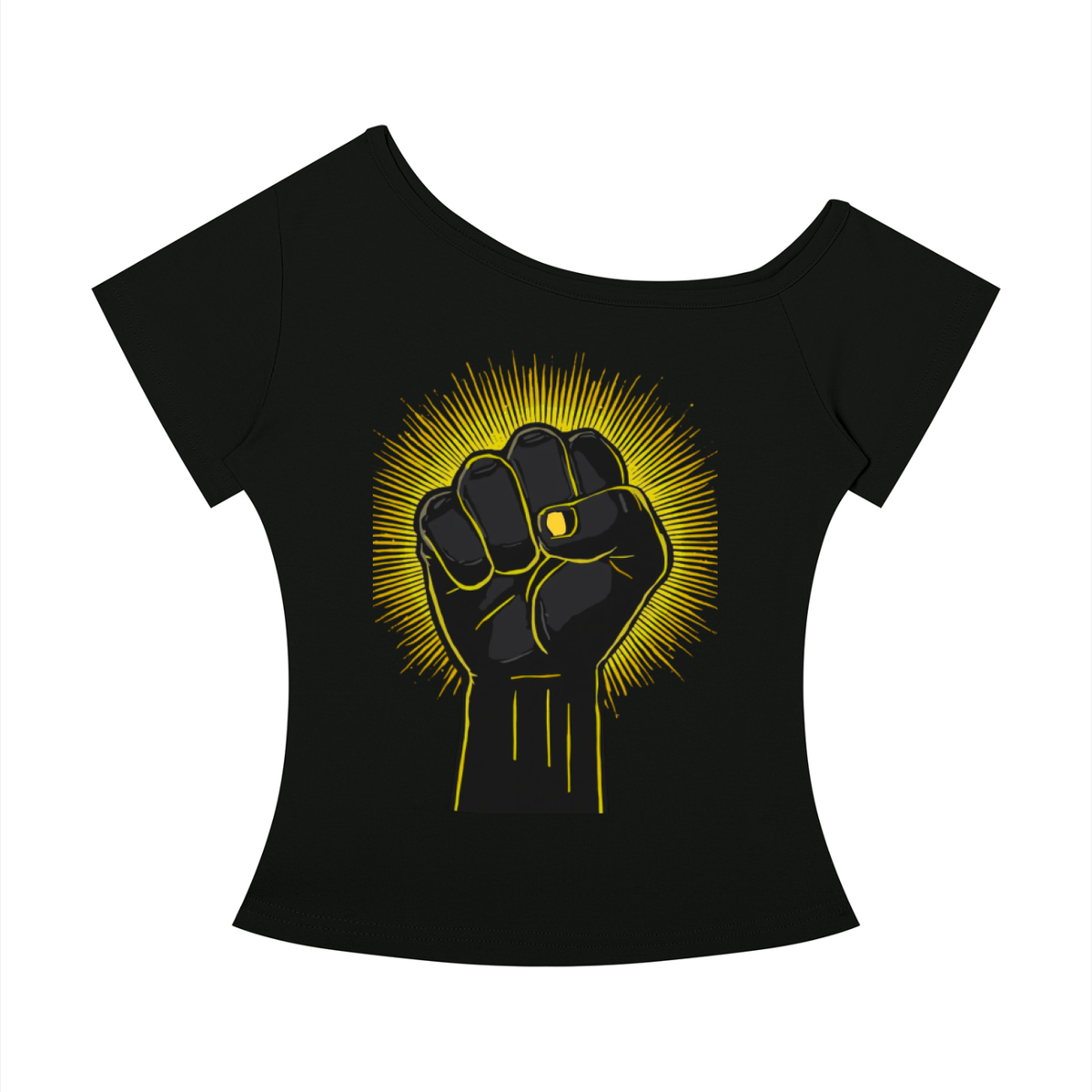 Golden Resistance Off-the-Shoulder Tee