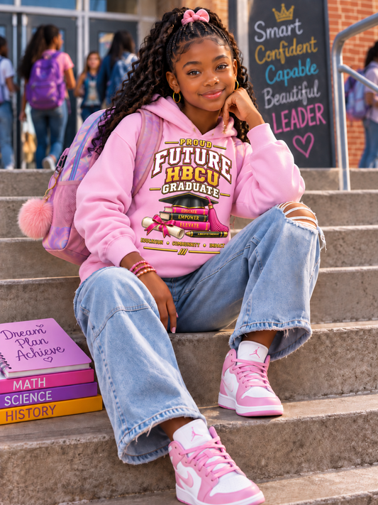 Future HBCU Graduate "Keep Rising" Youth  Hoodie for Girls