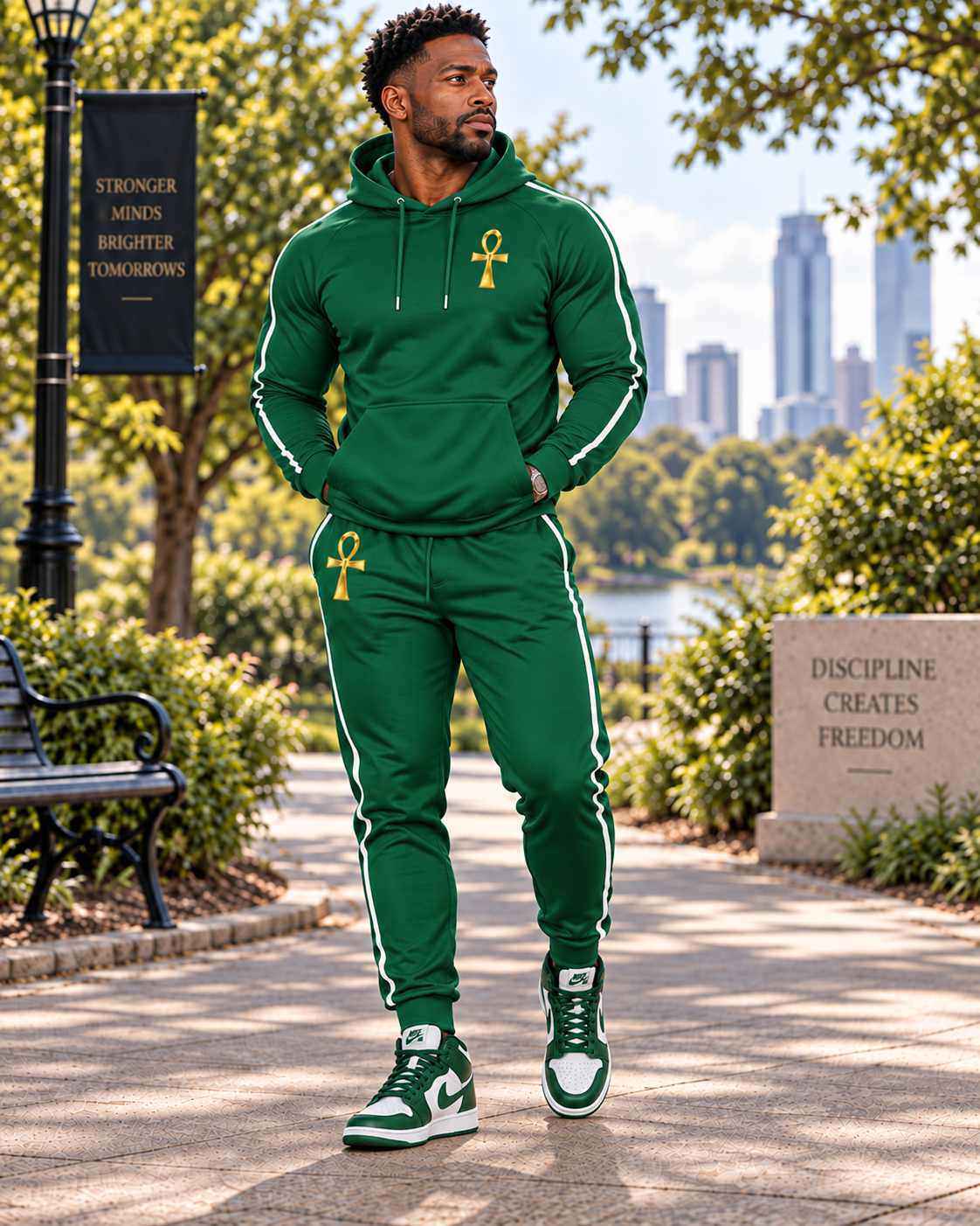 Ankh Energy Unisex Joggers in Green