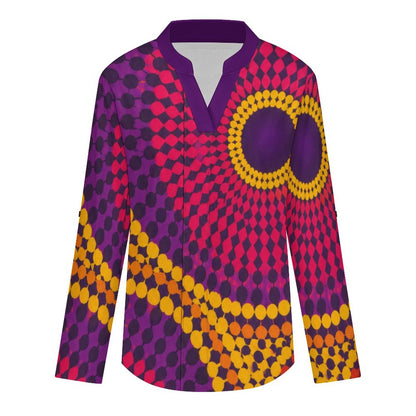 Mosaic Motif Womens Blouse