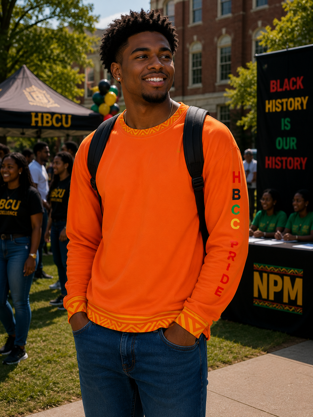 HBCU Pride Adult Unisex Sweatshirt in Orange