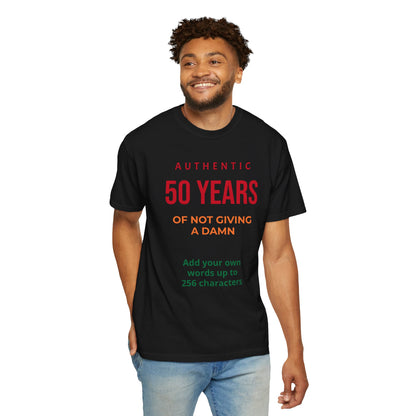 "Authentic 50 Years"  — "Print it your way" Personalized Graphic Tee