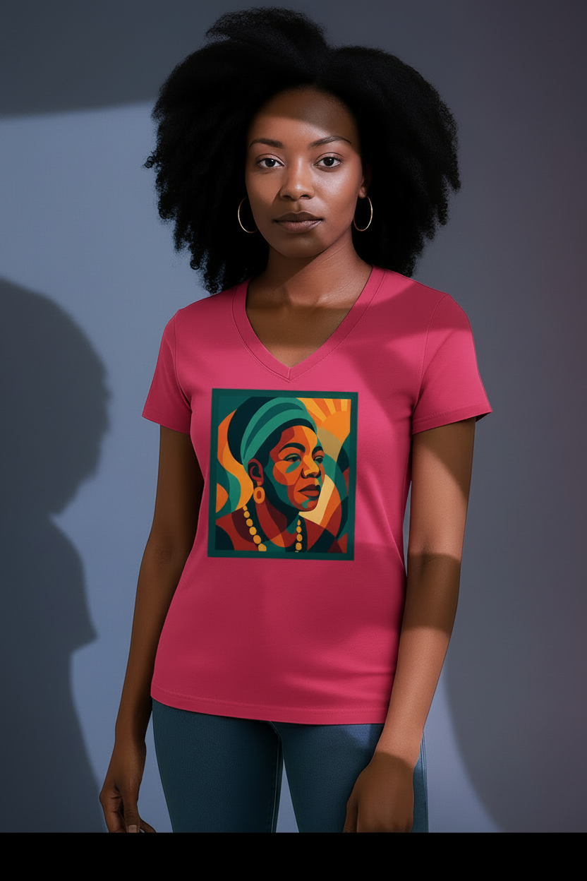 Maya Empowerment Relaxed V-neck Tee for Women
