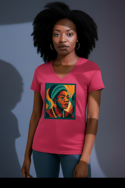 Maya Empowerment Relaxed V-neck Tee for Women