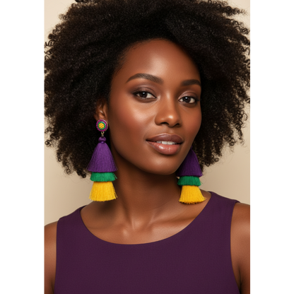 Layered Tassel Drop Earrings