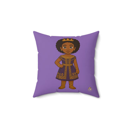 “Little Queen” Throw Pillow – Cheerful, Regal Accent for Black Girls’ Spaces