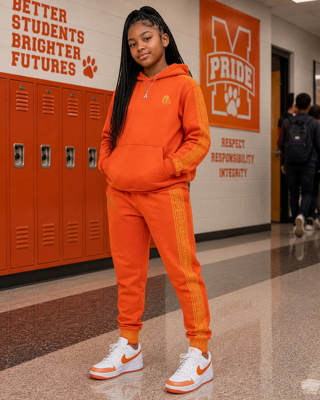 Nubian Pride Orange & Gold Tribal Unisex Joggers