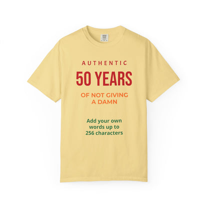 "Authentic 50 Years"  — "Print it your way" Personalized Graphic Tee