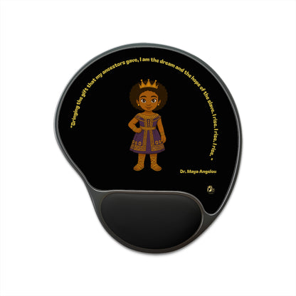 Mouse Pad — 'Carry Yourself Like Royalty' Black Queen Ergonomic Wrist Rest