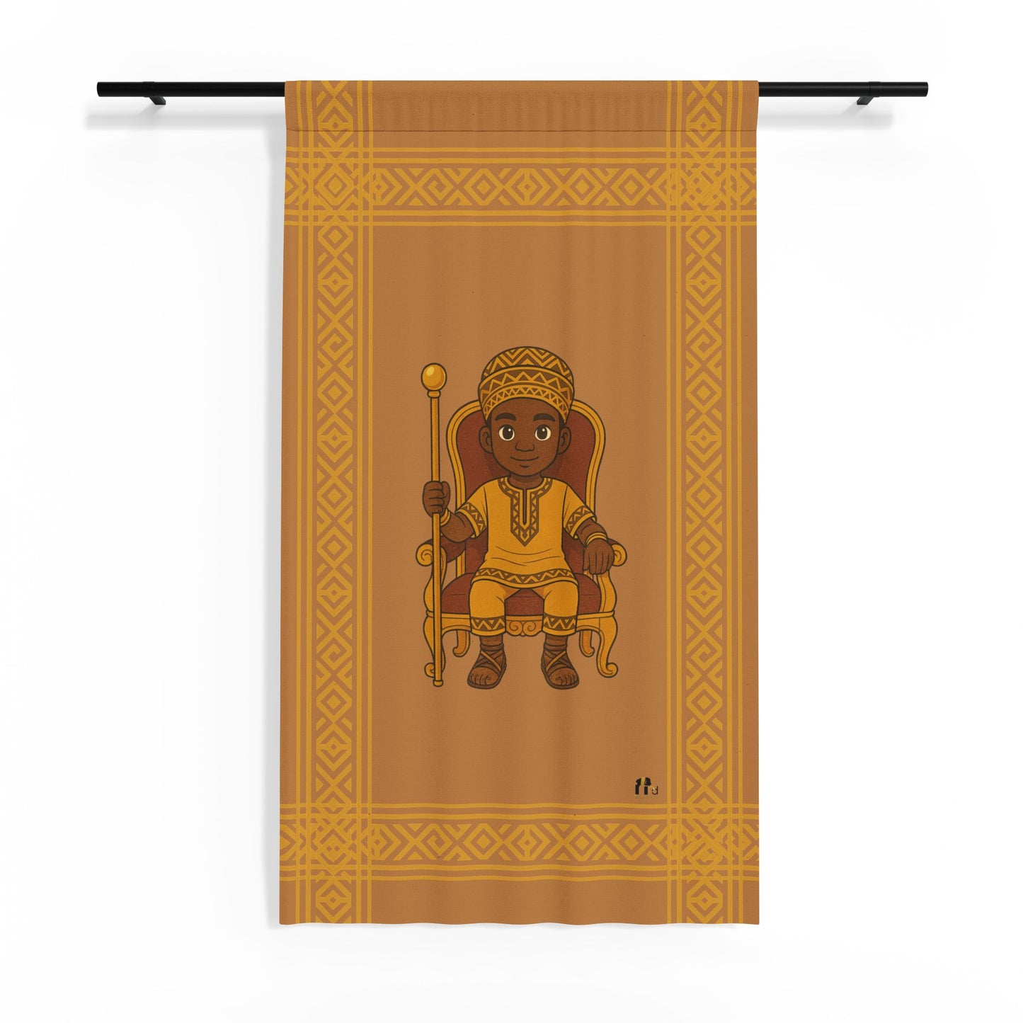 Prince Royalty Sheer Curtain – African Prince Earth-Tone Window Panel