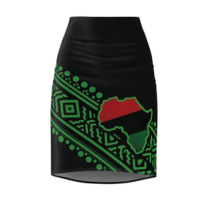 Golden Continent Pencil Skirt in (Green)