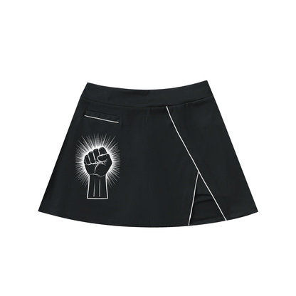 The Empowered Edge High-Waist Pocketed A-Line Skirt
