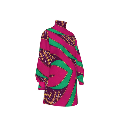 Retro Vibe Lantern Sleeve Dress
