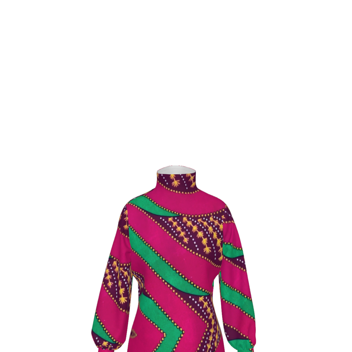 Retro Vibe Lantern Sleeve Dress