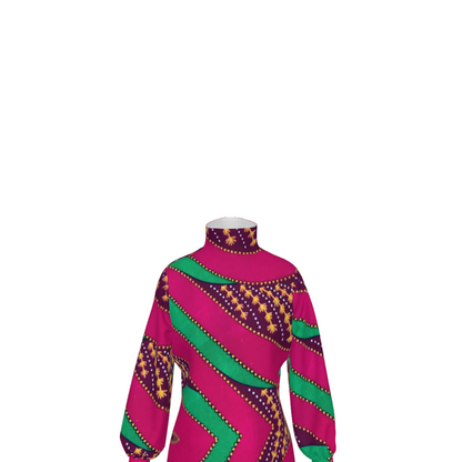 Retro Vibe Lantern Sleeve Dress