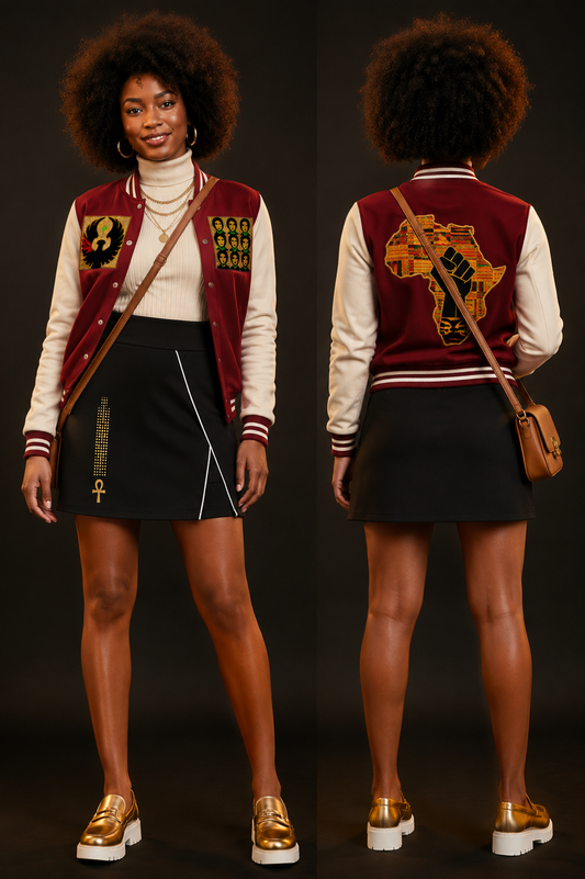Nile Gold Ankh High-Waist Pocketed A-Line Skirt