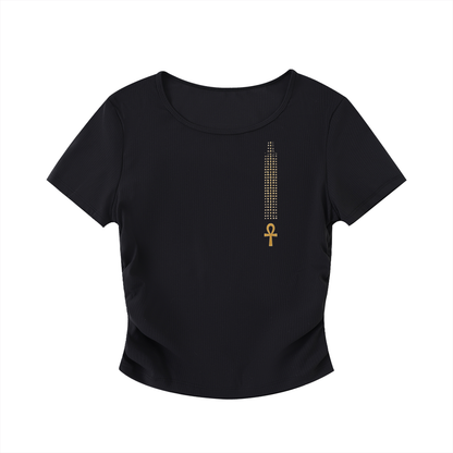 Nile Gold Ankh Crop Top