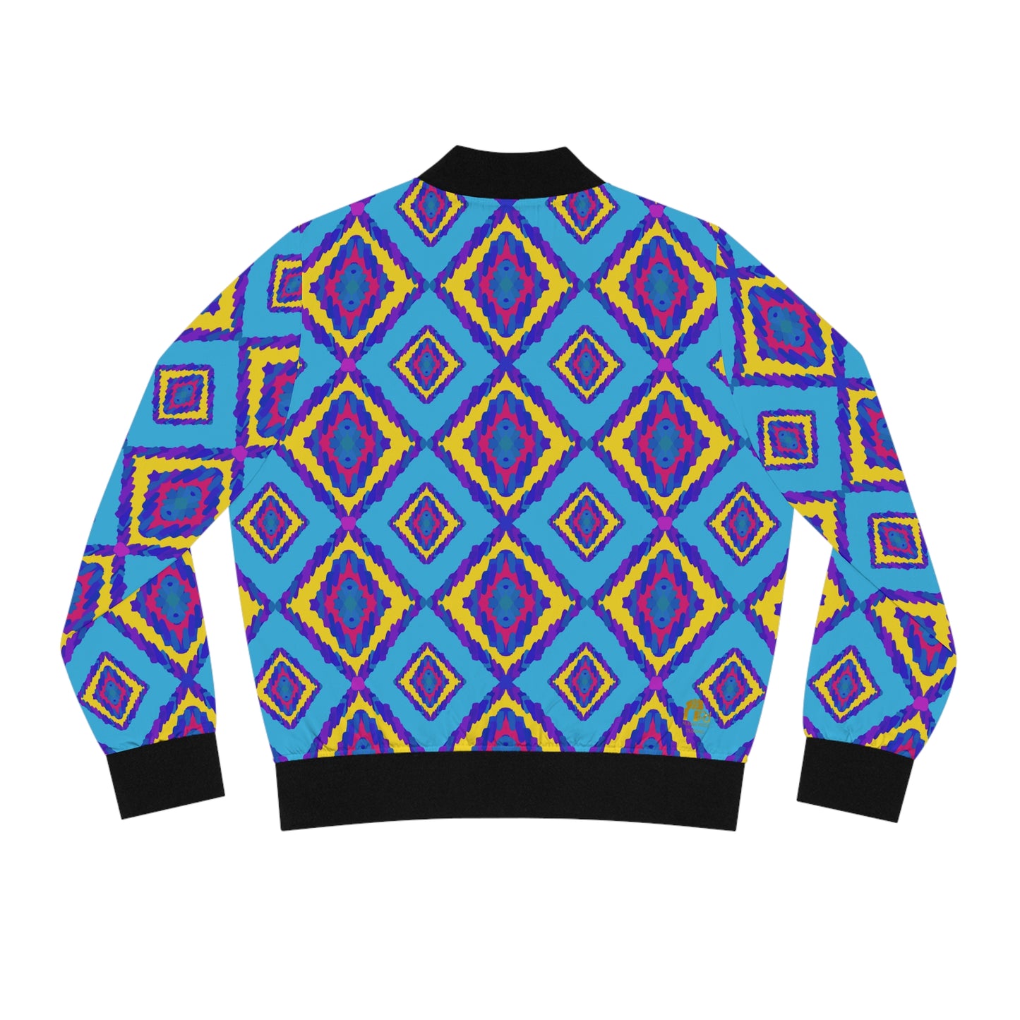 Electric Sky Ikat-Print Unisex Bomber