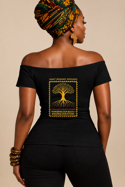Pan African Off-the-Shoulder Tee