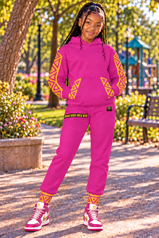 Proud Future HBCU Unisex Graffiti Joggers in Fuschia