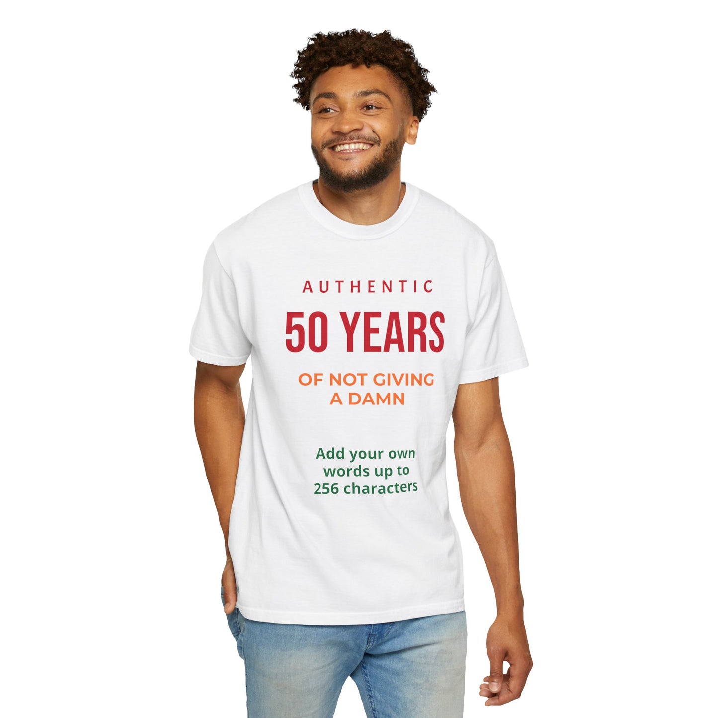 "Authentic 50 Years"  — "Print it your way" Personalized Graphic Tee