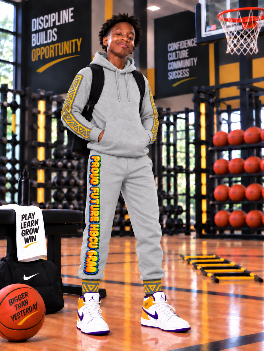 HBCU Unisex Graffiti Joggers in Grey