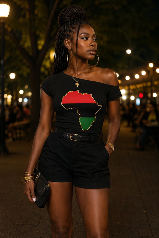 Pan African Off-the-Shoulder Tee