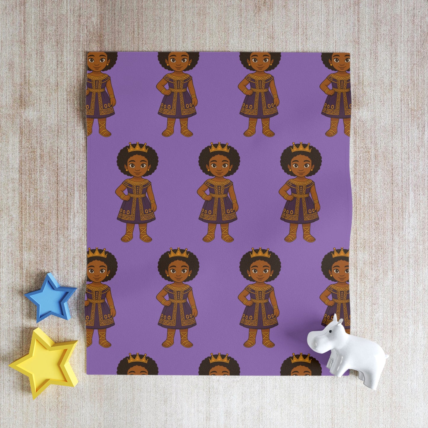 “Little Queen” Fleece Throw Blanket – Soft, Playful, and Made for Black Infant Girls and Their Families