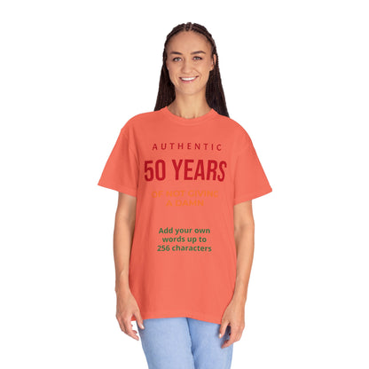 "Authentic 50 Years"  — "Print it your way" Personalized Graphic Tee