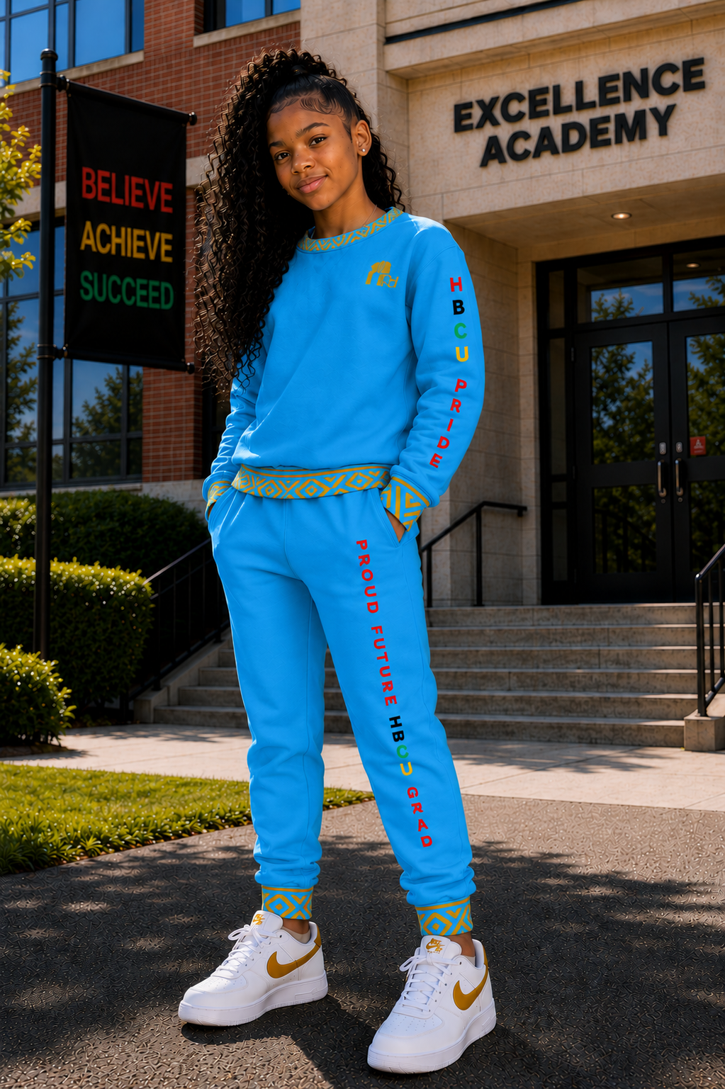 HBCU Pride Youth Unisex Sweatshirt in Turquoise