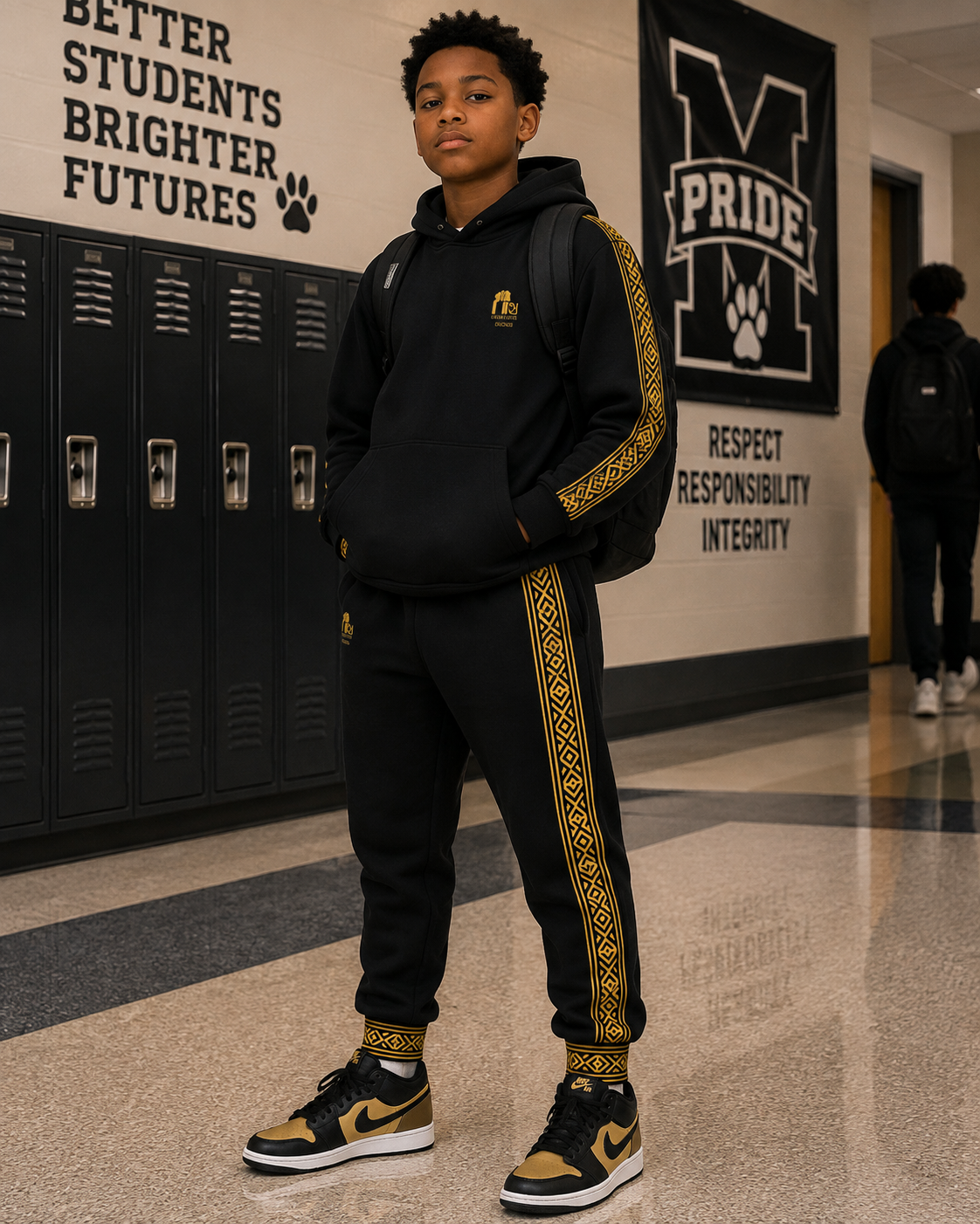 Nubian Pride Black & Gold Tribal Unisex Joggers