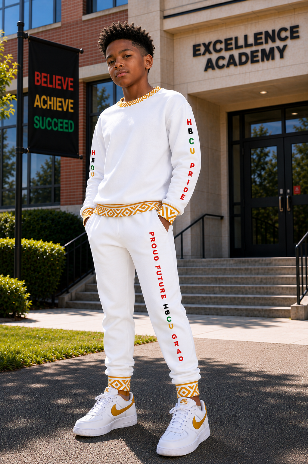 HBCU Pride Youth Unisex Sweatshirt in White