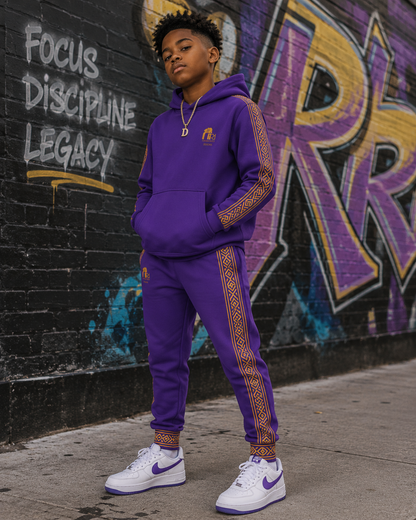 Nubian Pride Purple & Gold Tribal Unisex Joggers