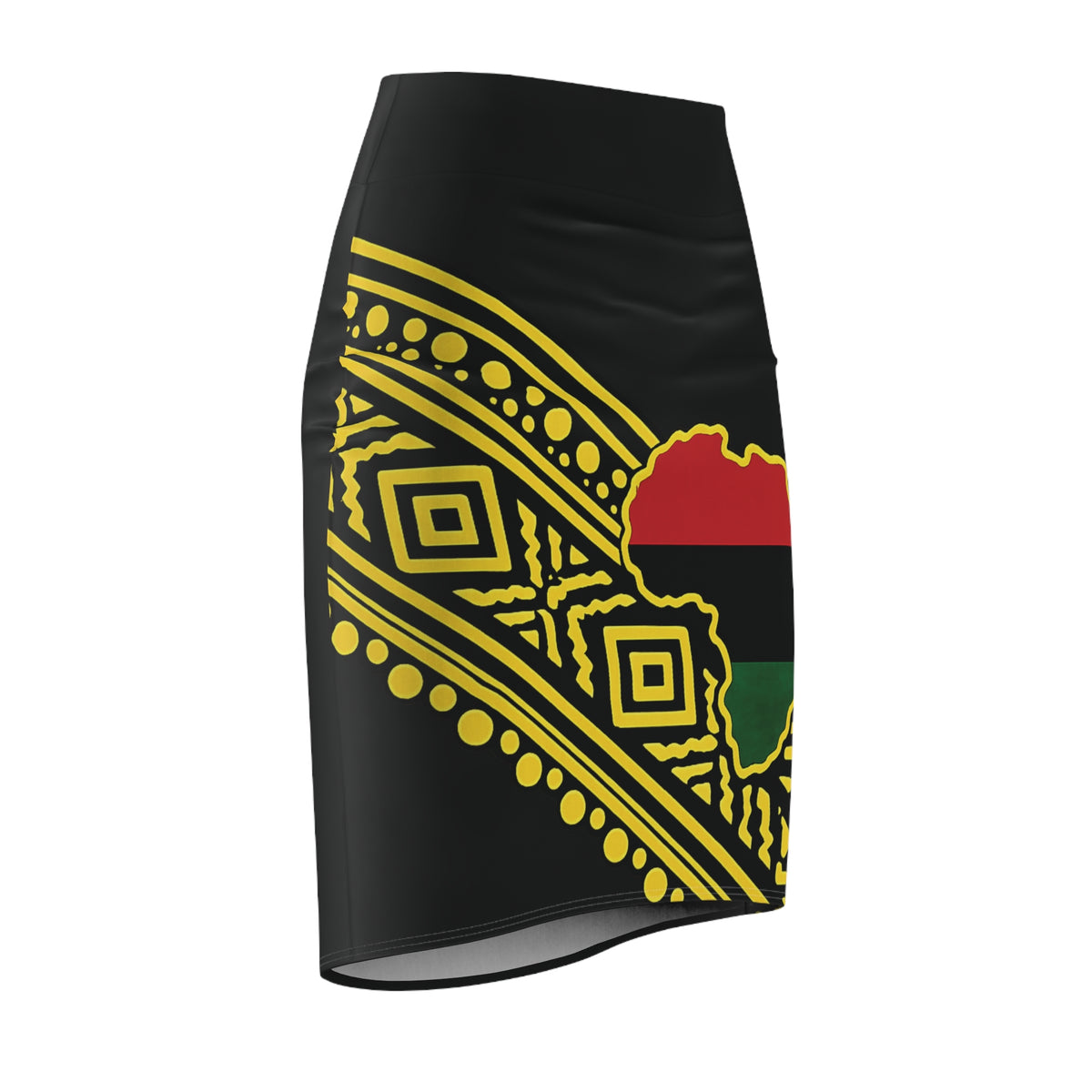 Golden Continent Pencil Skirt (Yellow)