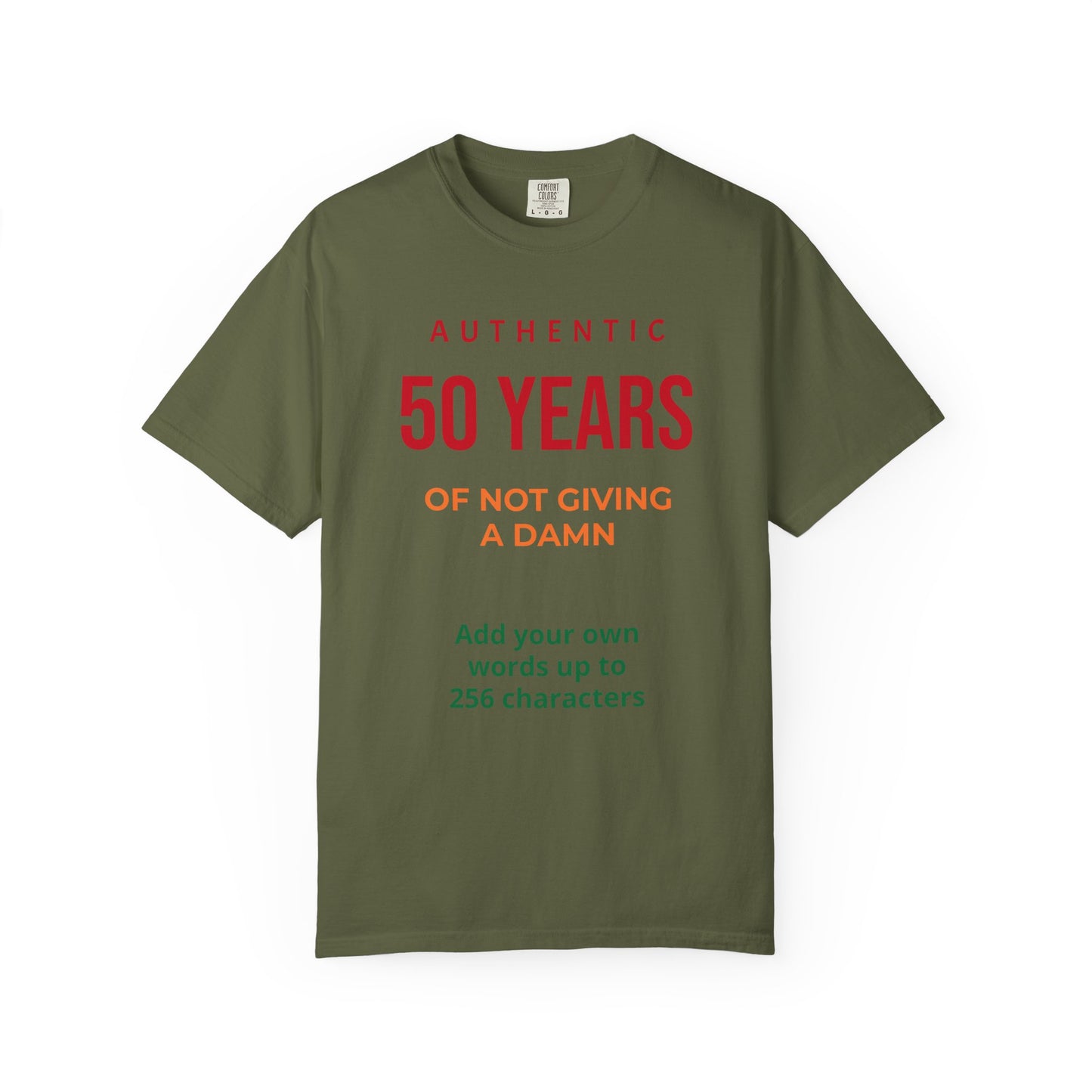 "Authentic 50 Years"  — "Print it your way" Personalized Graphic Tee