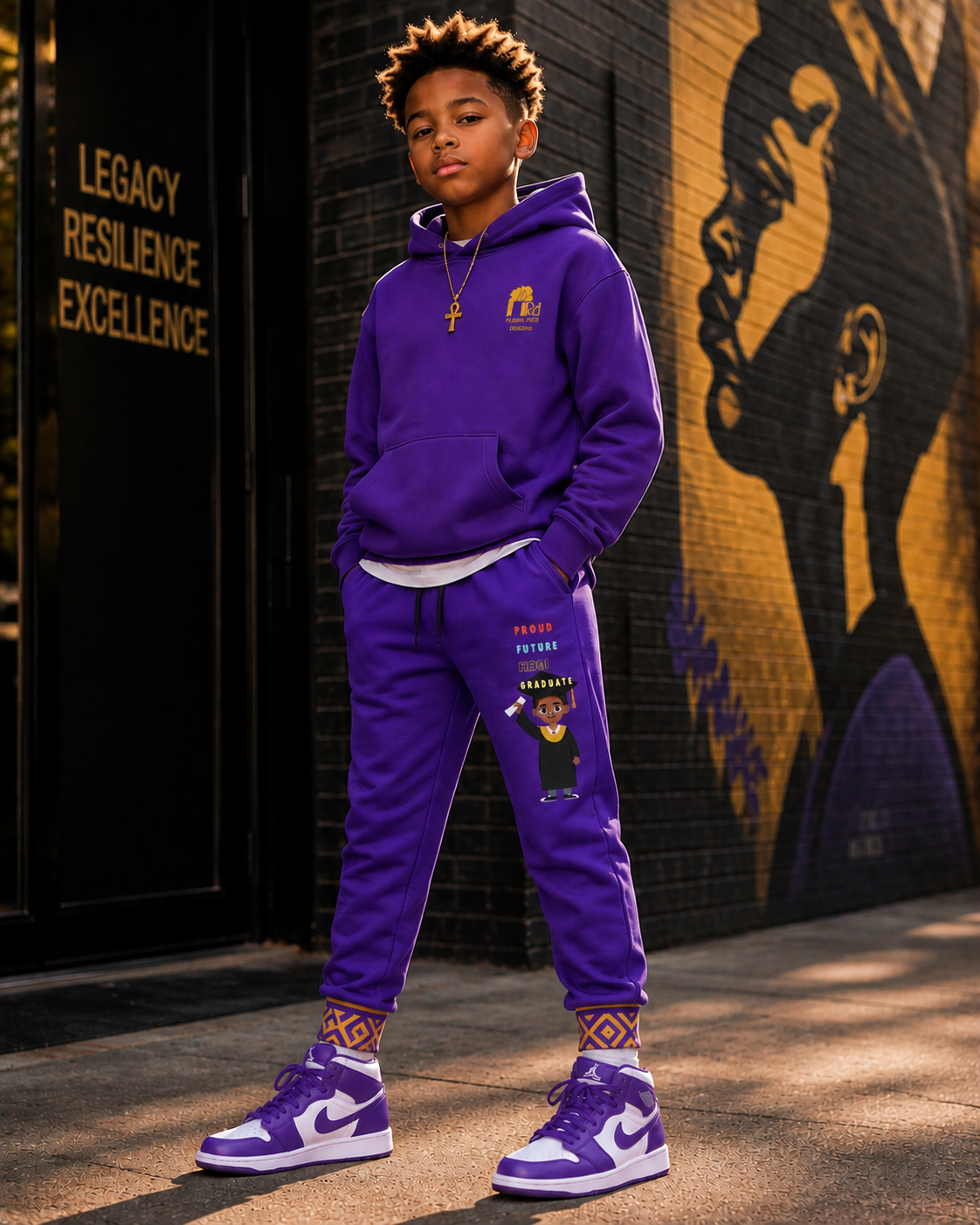 Future Legacy Proud HBCU Grad  Unisex Youth Joggers in Purple