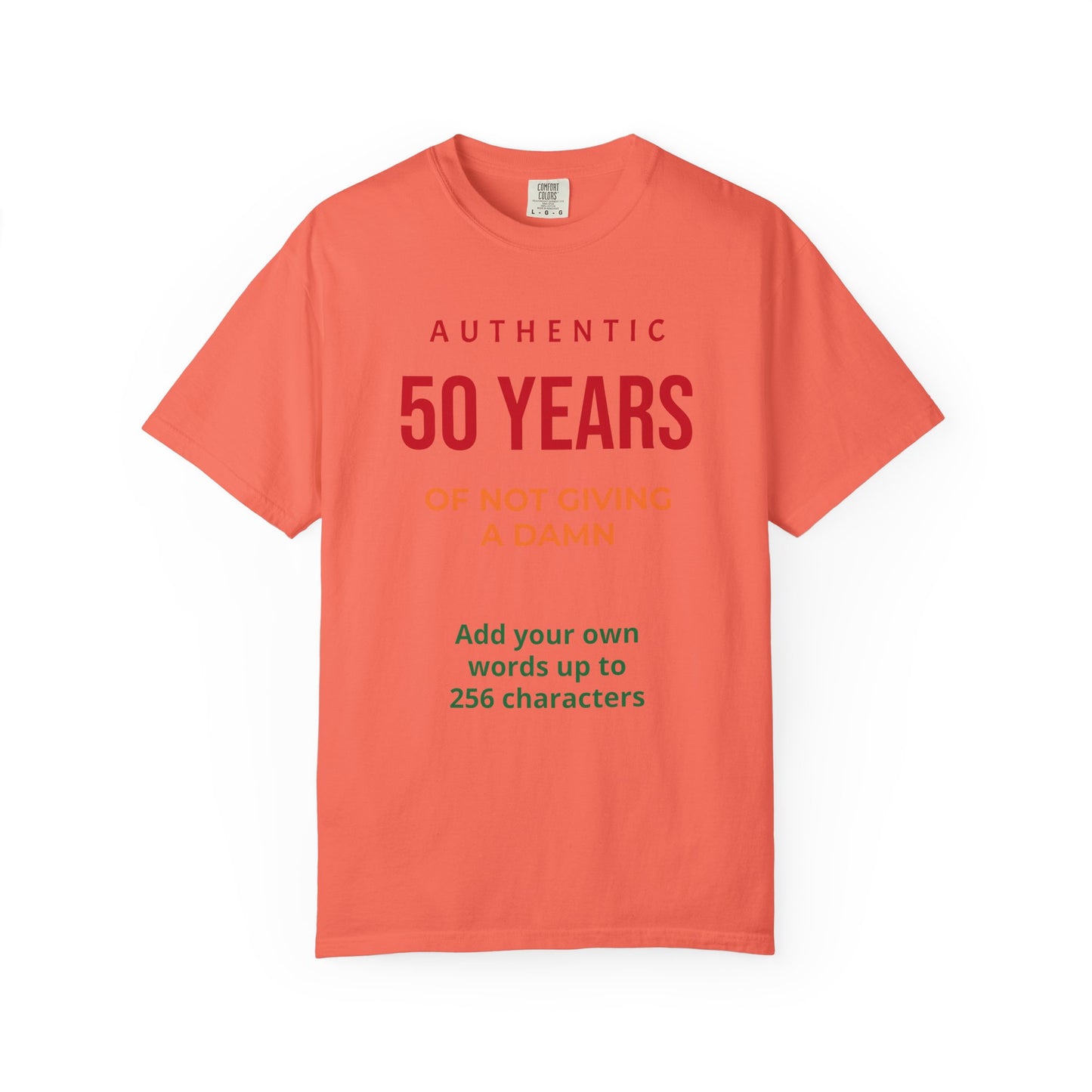 "Authentic 50 Years"  — "Print it your way" Personalized Graphic Tee