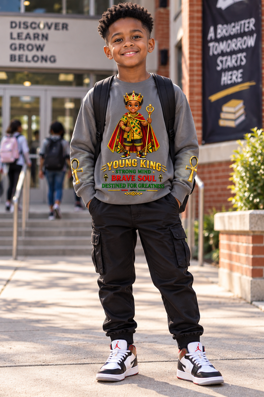 Young King Sweatshirt for Boys in Grey