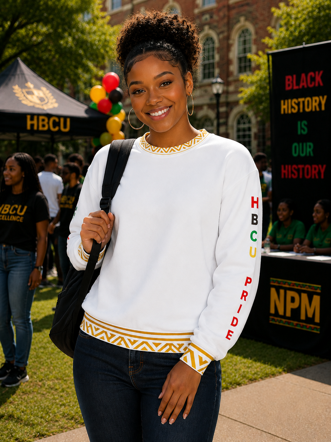 HBCU Pride Adult Unisex Sweatshirt in White