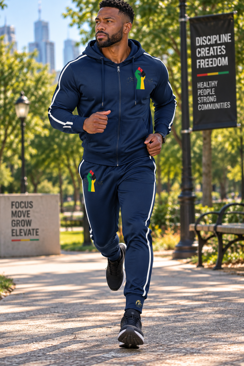 Pan-African Track Pants in Navy