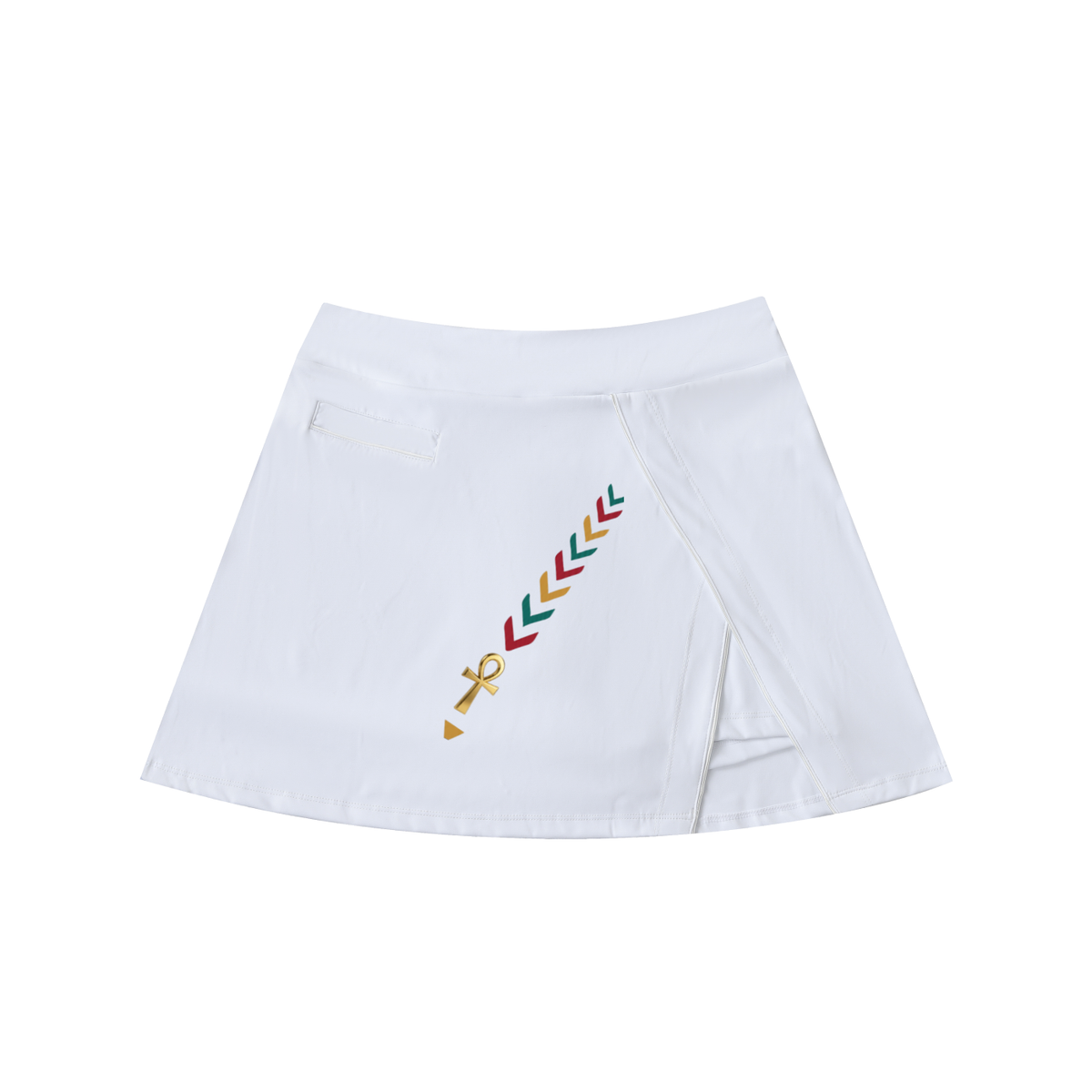 Pan-African Ankh High-Waist Pocketed A-Line Skirt