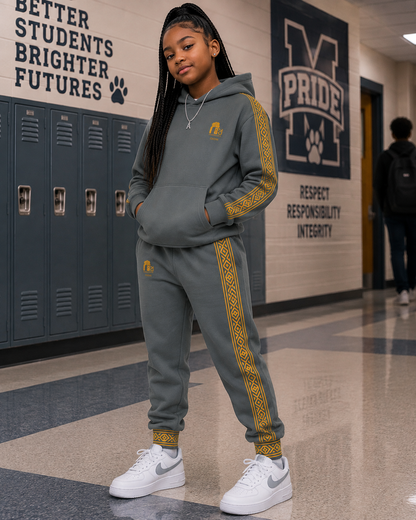 Nubian Pride Grey & Gold Tribal Unisex Joggers